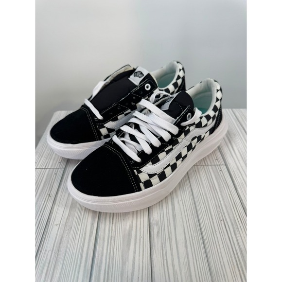 Vans Other - Vans Old Skool Overt ComfyCush Checkered Black White Sneakers VN0A7Q5E95Y Mens 9